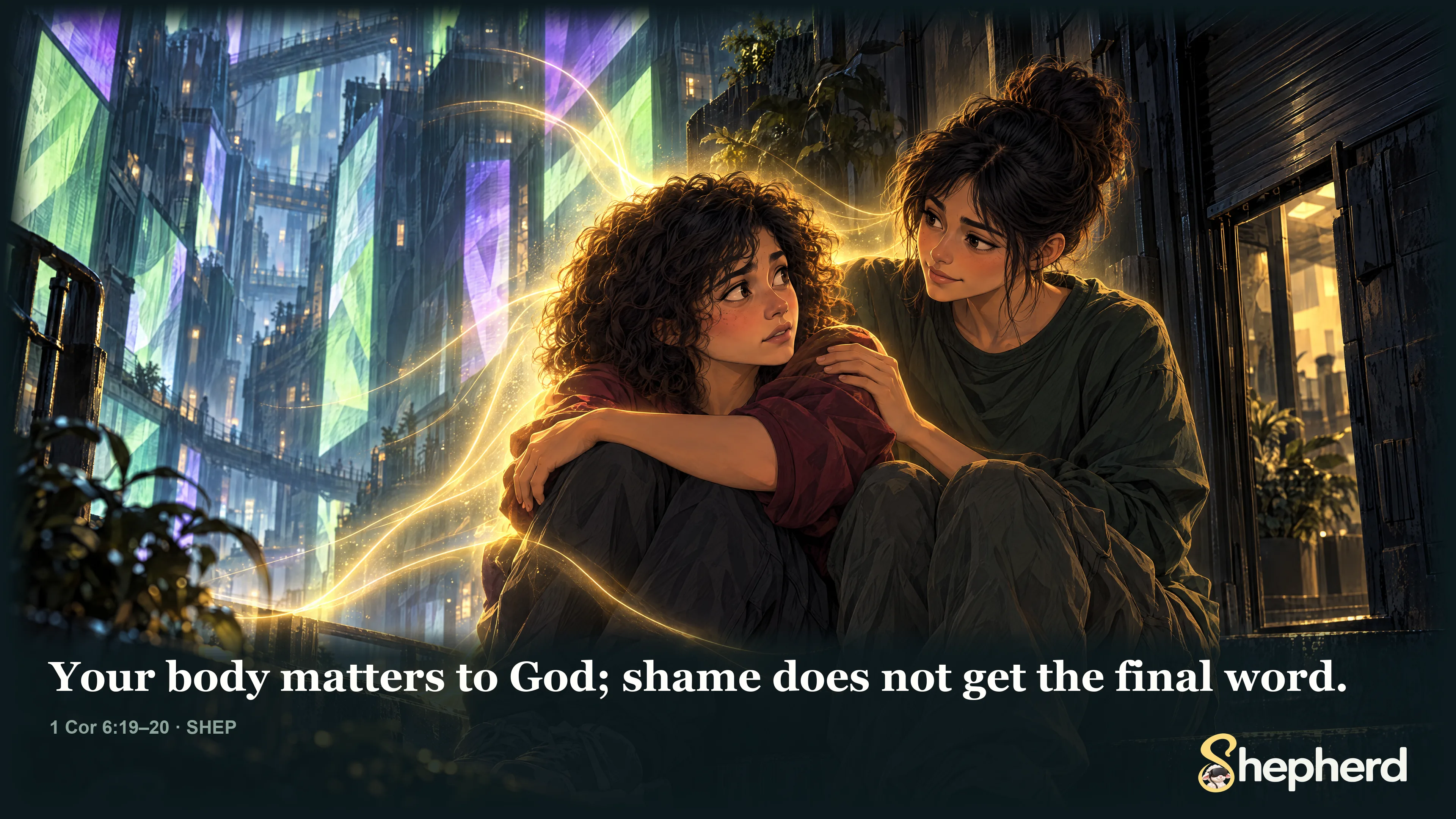 Your body matters to God; shame does not get the final word. — 1 Corinthians 6:19–20 · SHEP