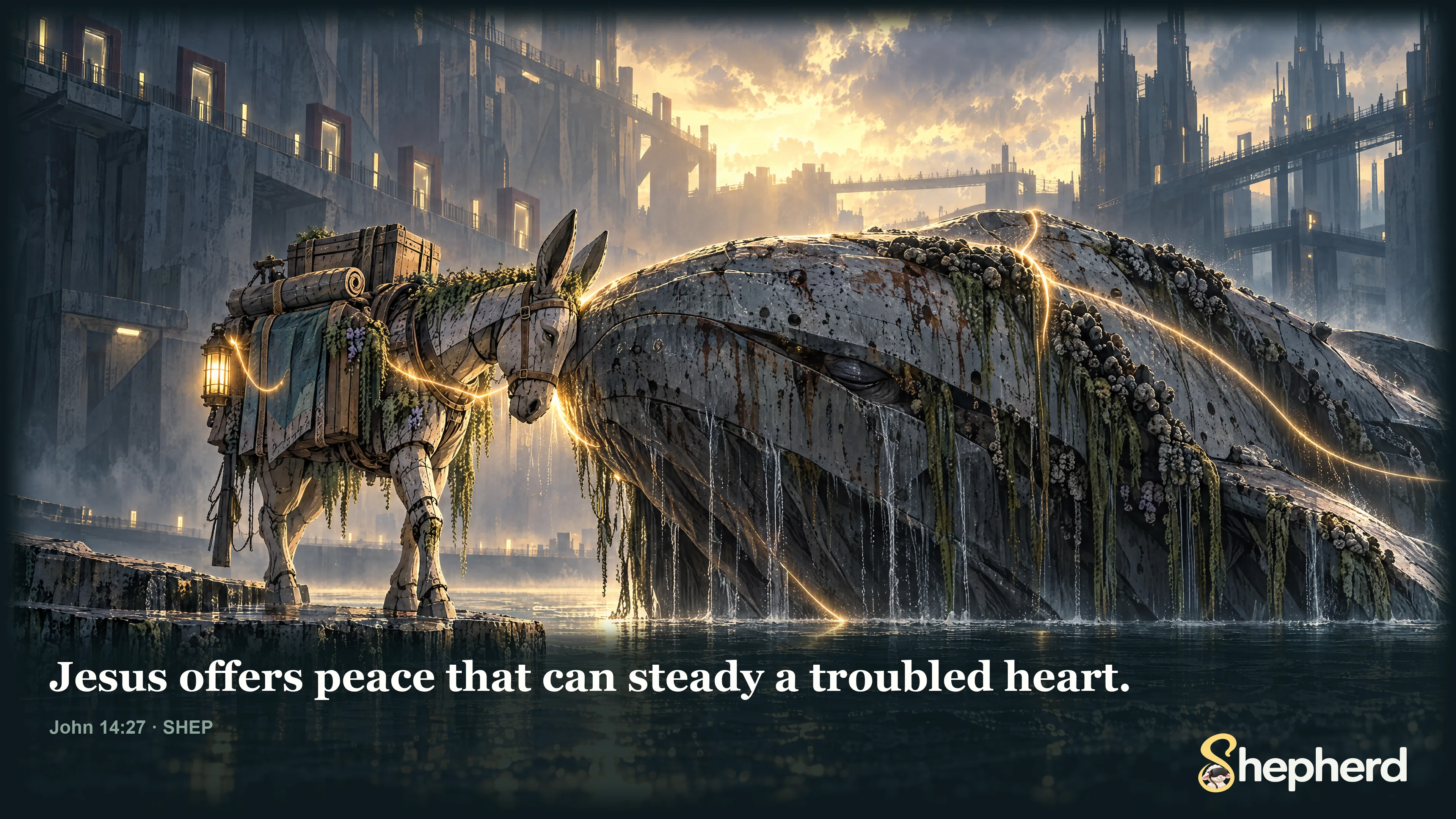 Jesus offers peace that can steady a troubled heart. — John 14:27 · SHEP