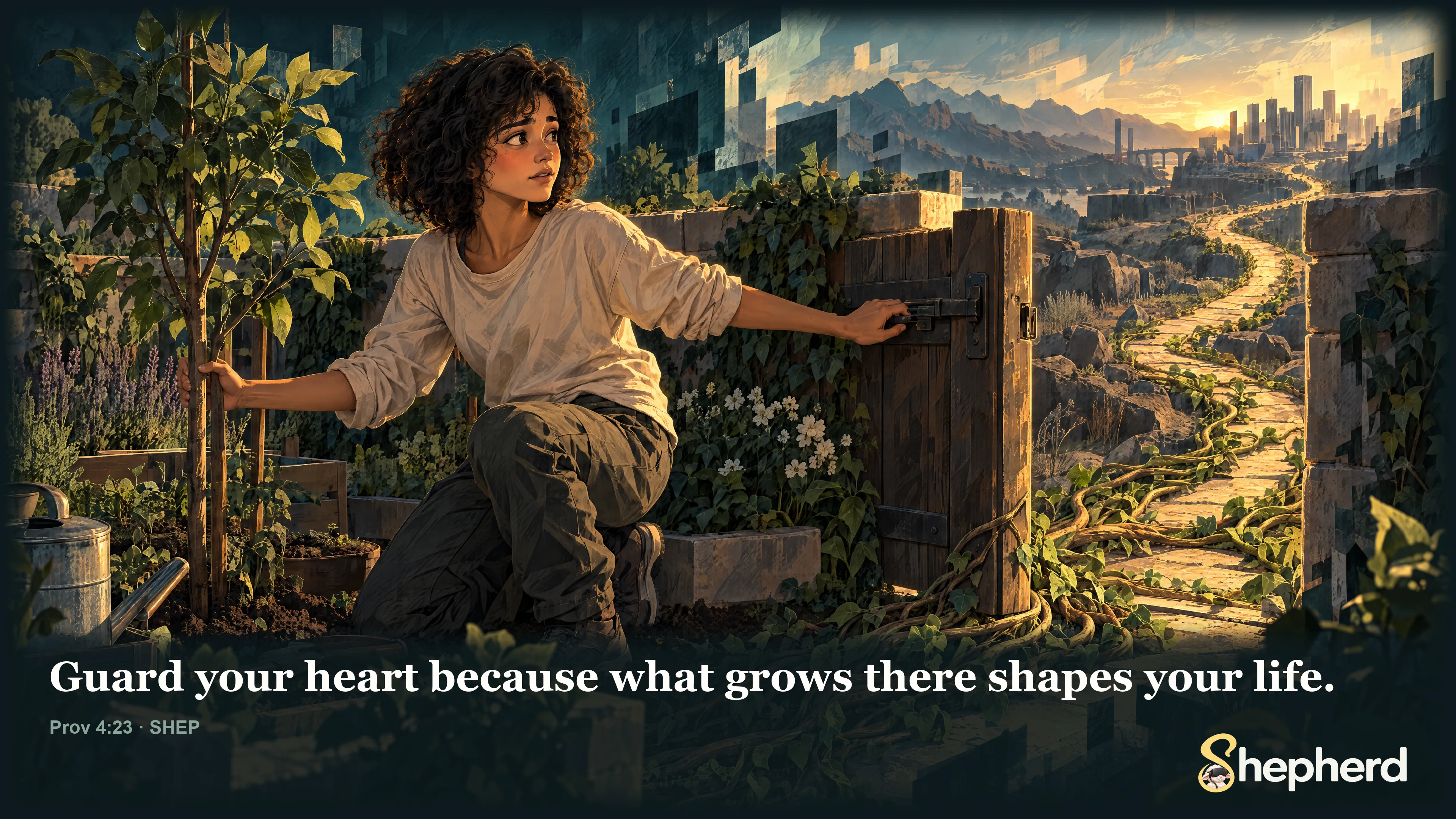 Guard your heart because what grows there shapes your life. — Proverbs 4:23 · SHEP