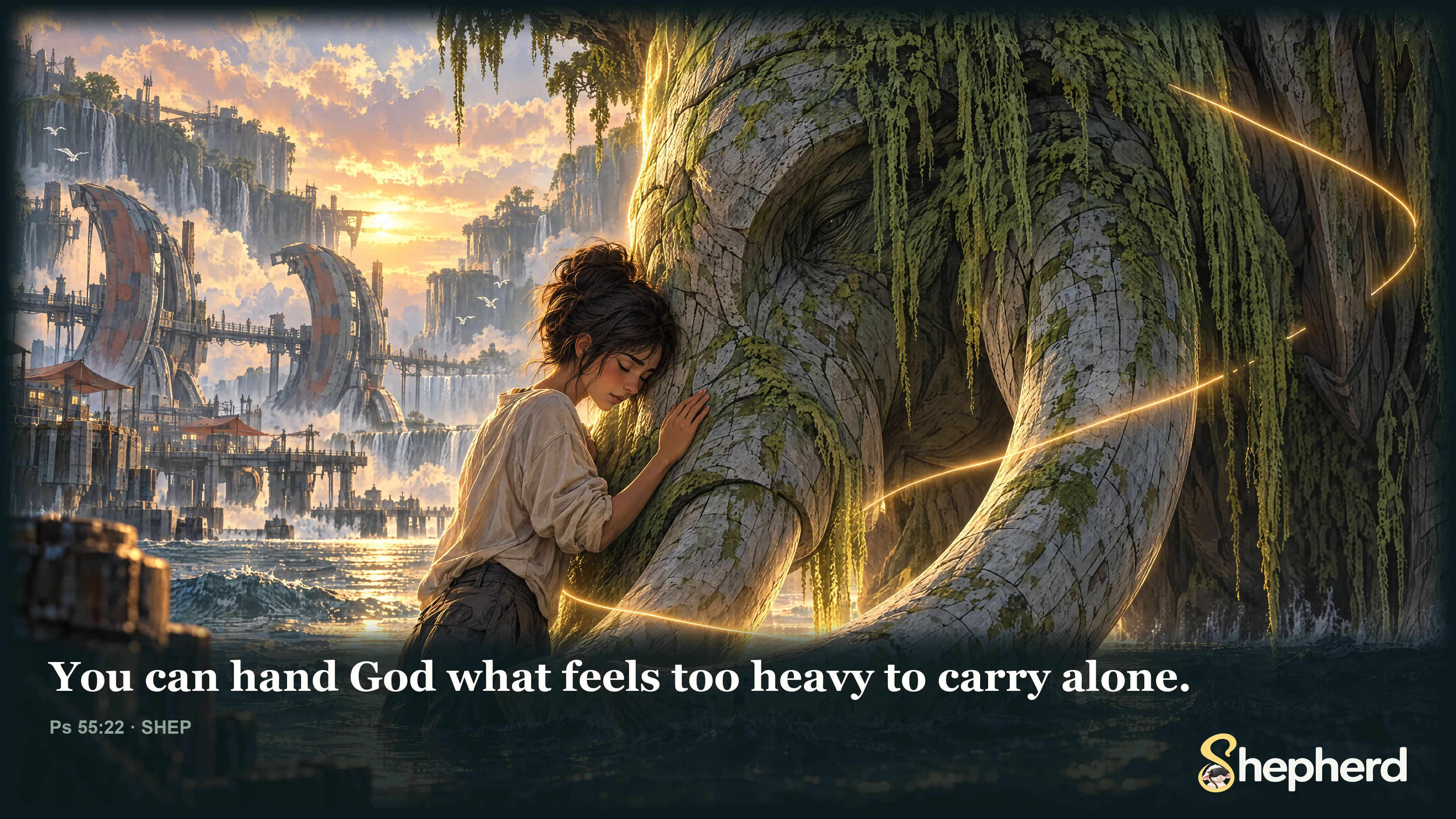 You can hand God what feels too heavy to carry alone. — Psalm 55:22 · SHEP
