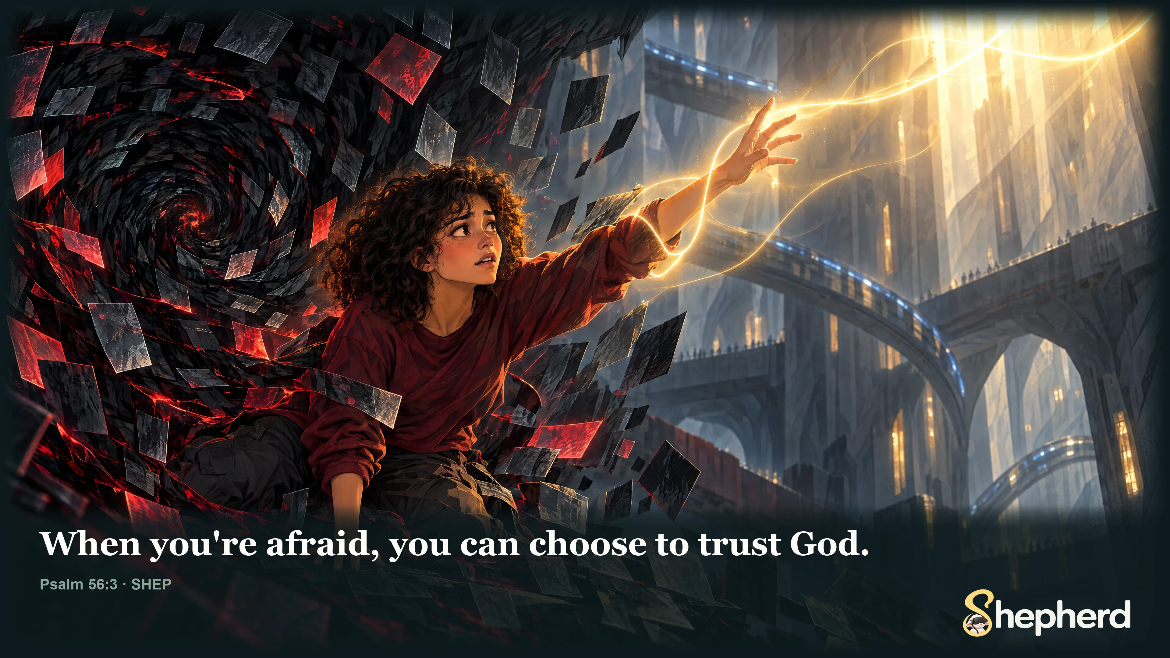 When you're afraid, you can choose to trust God. — Psalm 56:3 · SHEP