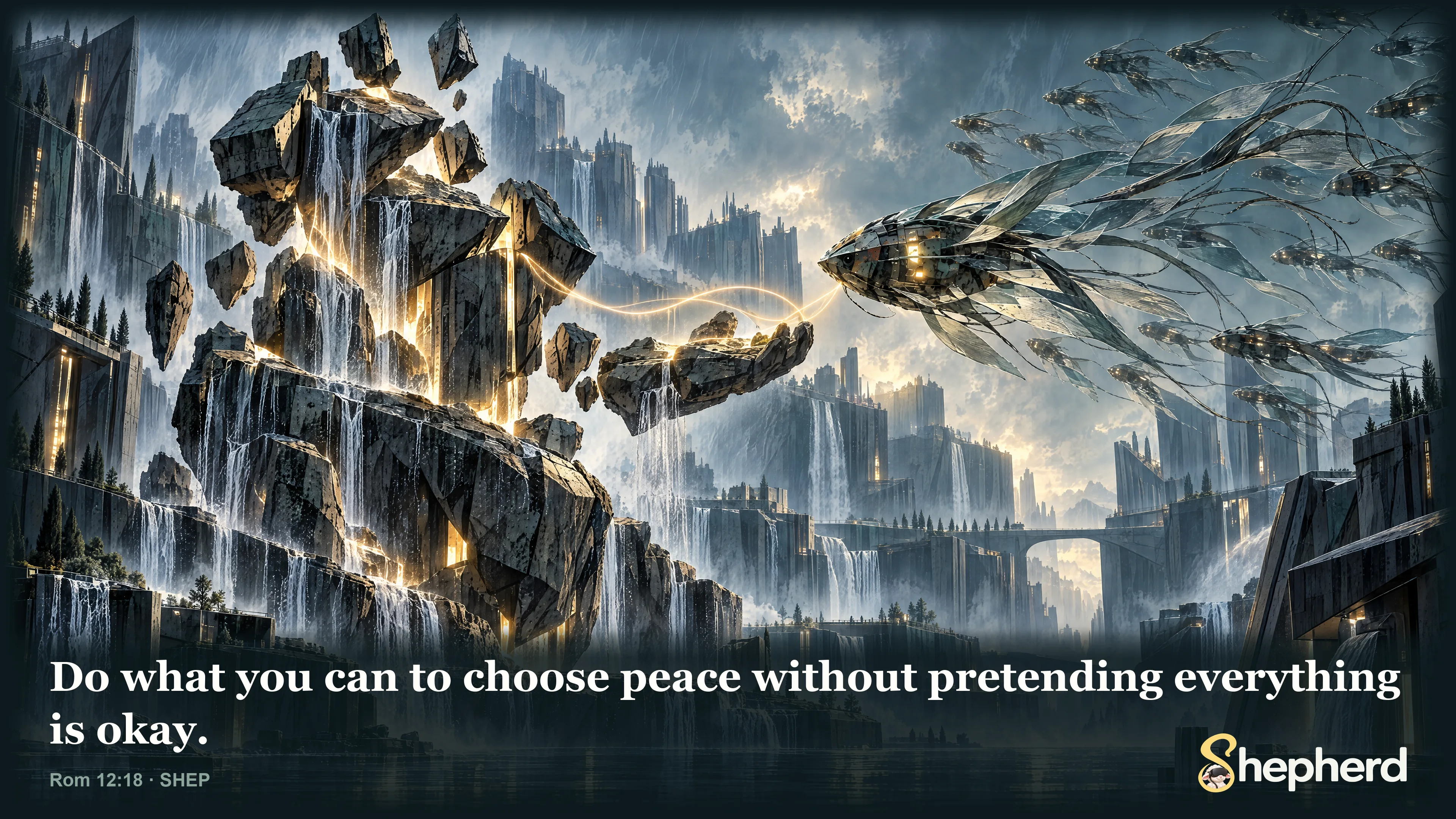 Do what you can to choose peace without pretending everything is okay. — Romans 12:18 · SHEP